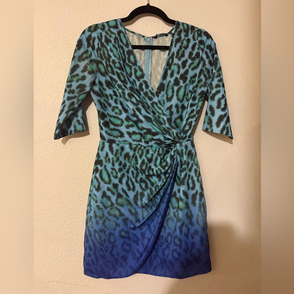 GUESS BY MARCIANO LEOPARD OMBRÉ DRESS XS